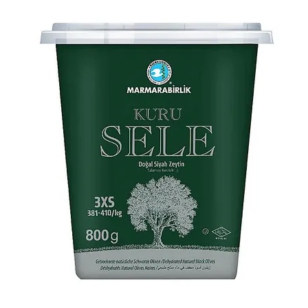 Marmarabirlik Kuru Sele Siyah Zeytin 3XS 800 gr