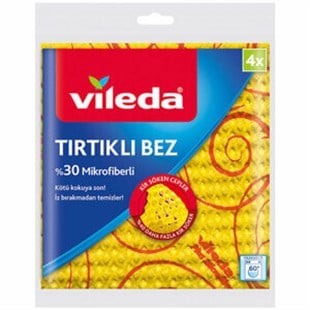 Vileda 4'lü Tırtıklı Temizlik Bezi 33x35cm