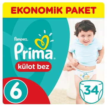 Prima Külot Bebek Bezi Ekonomik Paket 6 Beden 34 Adet
