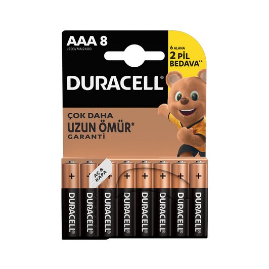 Duracell 8li Aaa İnce Kalem Pil