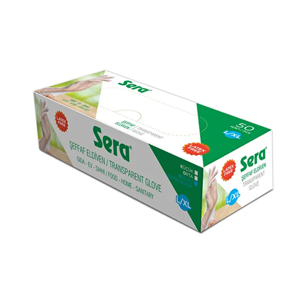 Sera Şeffaf Eldiven Büyük Boy 50 li