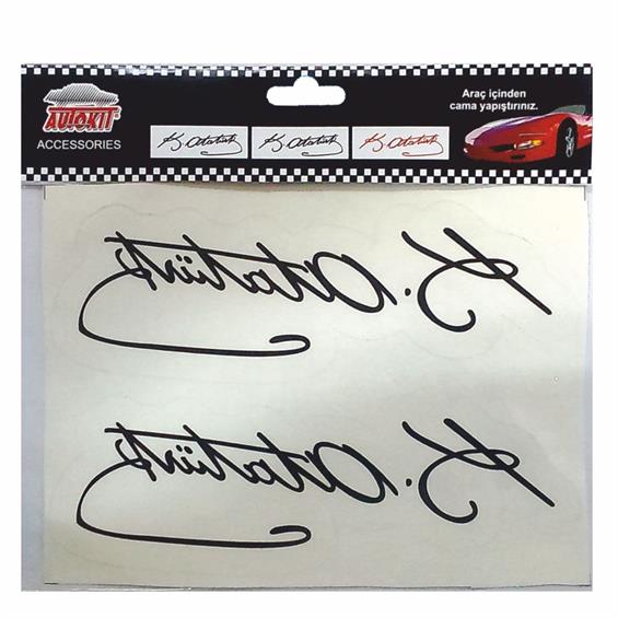 Autokit Oto Sticker Atatürk İmzalı Stıcker Büyük Boy