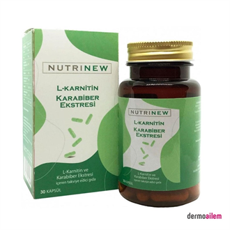 Nutrinew L-Kartinin ve Karabiber Ekstresi İçeren Takviye Edici Gıda 30 Kapsül