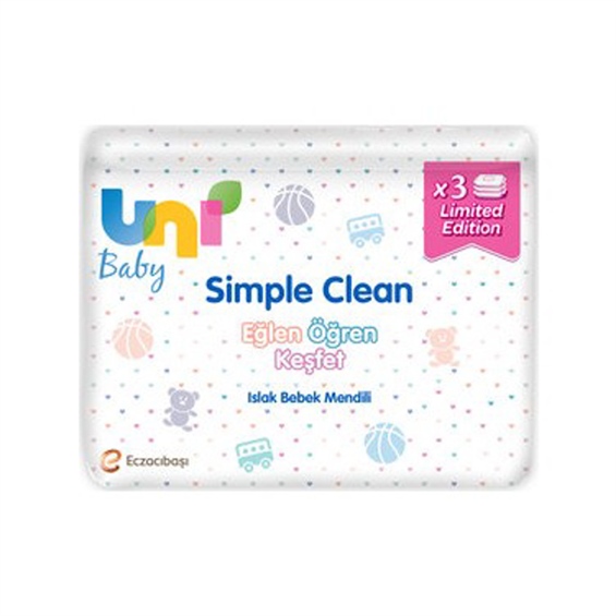 Uni Baby Islak Havlu Simple Clean 3x52'li
