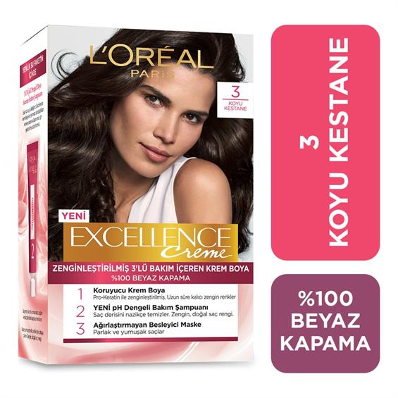 L'Oreal Paris Excellence Saç Boyası - 3 Koyu Kestane
