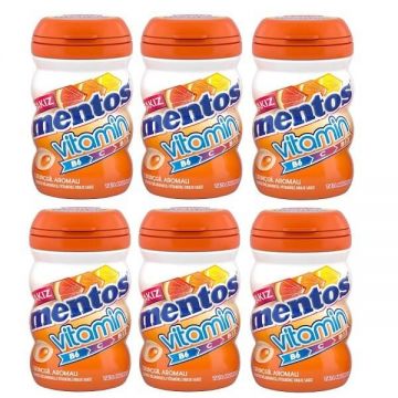 Mentos Vitamin Turunçgil Aromalı Draje Sakız 90 Gr x 6 Adet