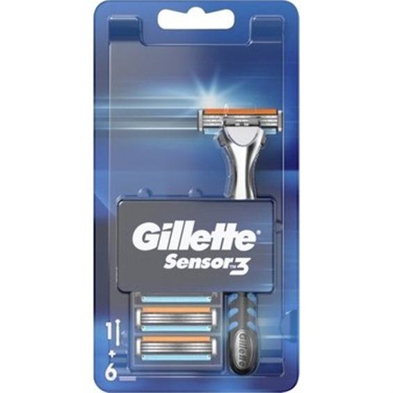 Gillette Sensör 3 Tıraş Makinesi ve 6 Yedek Tıraş Bıçağı