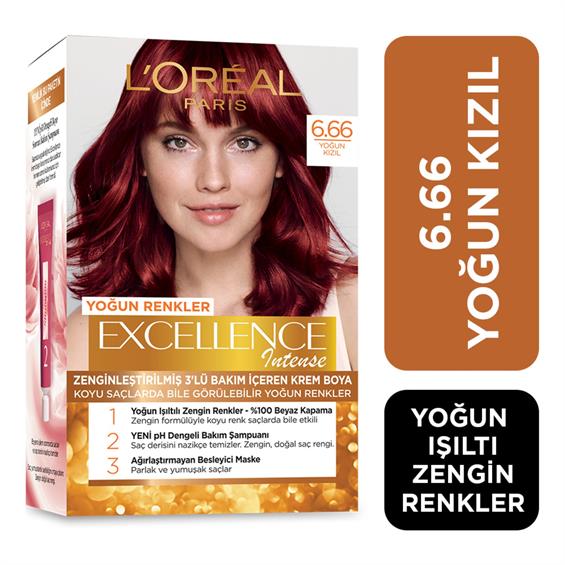 L'Oréal Paris Excellence Creme Saç Boyası - 6.66 Yoğun Kızıl