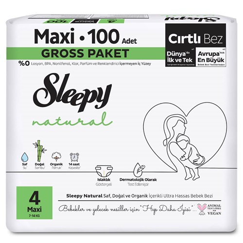 Sleepy Natural Gross Bebek Bezi Maxi (4) 100'lü