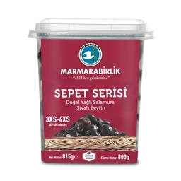 Marmarabirlik Doğal Yağlı Salamura Siyah Zeytin 3XS-4XS 800 G