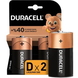 Duracell D 2 Büyük kalın Pil 2 Li