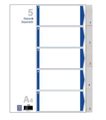 Temat Ayraç İndex Seperatör 1-5 Rakamlı Kod:10938