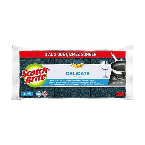 Scotch Brite Çizmez Oluklu Sünger 2+1