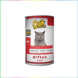 Quik Biftekli Parça Etli Yetişkin Yaş Kedi Konservesi 415 gram