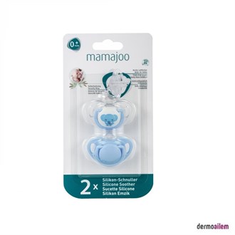 Mamajoo Mavi Fil Silikon Ortodontik 0 Ay+ 2'li Emzik