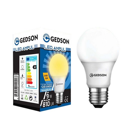 GEDSON LED AMPUL E27 9W-60W SARI ISIK