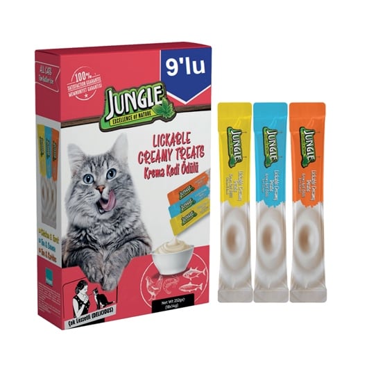 Jungle Mıx Kedi Krema Ödül Maması 3 Lezzet 14 gr 9'lu