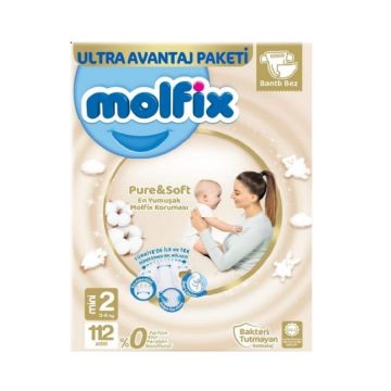 Molfix Pure&Soft Bebek Bezi Mini 2 Beden 112 Adet