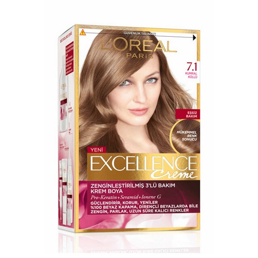 L'Oreal Paris Excellence Creme Saç Boyası 7.1 Kumral Küllü