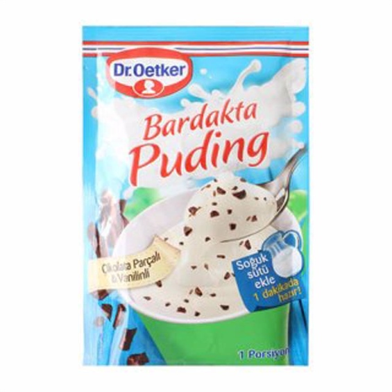 Dr.Oetker Çikolata Parçalı Vanilyalı Bardakta Puding 34 Gr