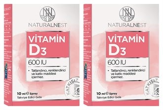 Naturalnest Vitamin D3 600 IU Sprey 10 ml 1 Alana 1 Bedava
