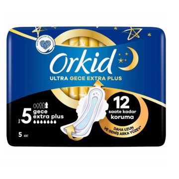 Orkid Ultra Hijyenik Ped Gece Extra Plus No: 5 5'li