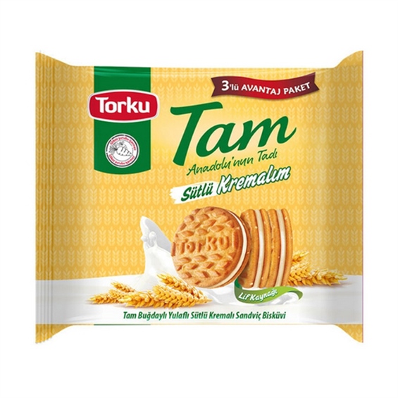 Torku Tam Kremalım Sütlü Kremalı Bisküvi 3'lü 249 gr