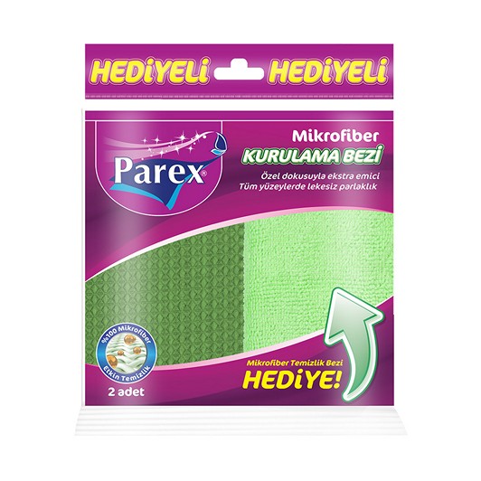Parex Mikrofiber Kurulama Bezi+Mikrofiber Temizlik Bezi Hediye