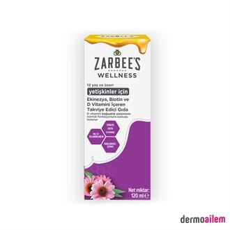Zarbee's Wellness Ekinezya, Biotin ve D Vitamini İçeren Takviye Edici Gıda 120 ml