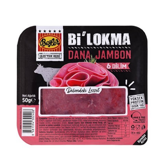 Beşler Bi Lokma Dana Jambon 50 gr