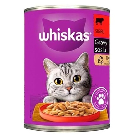 Whiskas Sos İçinde Sığır Etli Yetişkin Kedi Konservesi 400gr