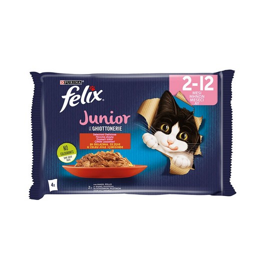 FELIX Multipack Junior Sığır Etli Ve Tavuklu Yavru Kedi Konservesi 4x85 gr