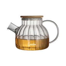 Bambu Kapaklı Borosilikat Demlik 1 L