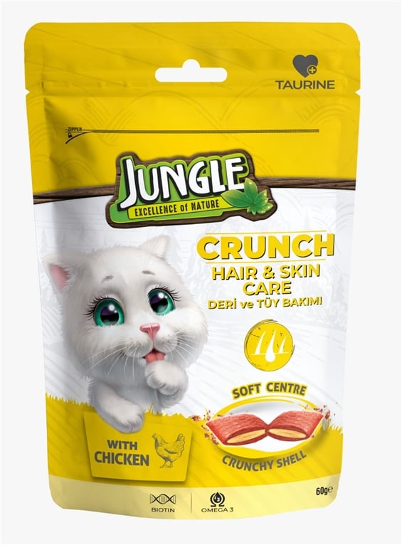 Jungle Crunch Kedi Ödül Maması  Diri Ve Tüy Bakım 60 gr