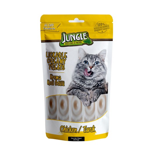 JUNGLE KEDI ODUL TAVUK KREMASI 5X14 GR