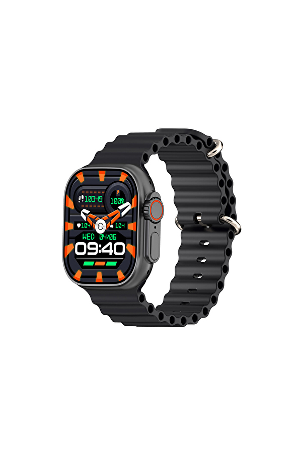 Hytech W69 Watch IOS ve Android Uyumlu MActive 2.05" inç Geniş Ekranlı Siyah Akıllı Saat
