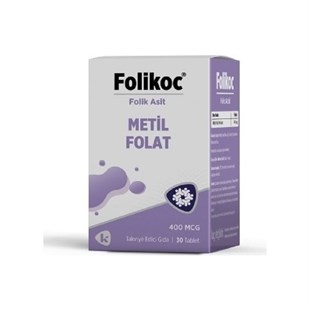 Folikoc Metil Folat 400 mcg 30 Tablet