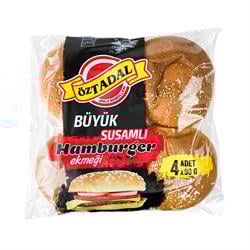 Öztadal  Büyük Susamlı Hamburger Ekmeği 4 x 90 Gr
