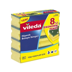 Vileda Sünger Yeşil Oluklu Glitzi 8 Lı