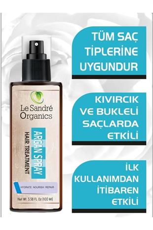 Le Sandre Organics Argan ve Keratin Aşırı Yıpranmış ve Dökülen Saçlara Özel Serum 100 ml