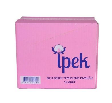 İpek Bebek Temizleme Pamuğu 60 Adet x 16 Paket