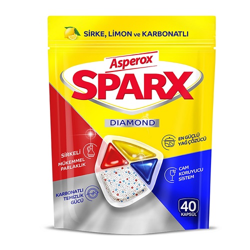 Asperox Sparx Diamond Bulaşık Makine Kapsül 40lı
