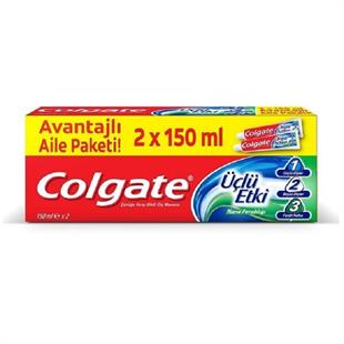 Colgate Diş Macunu Üçlü Etki 150 ml - 2'li Avantajlı Aile Paketi