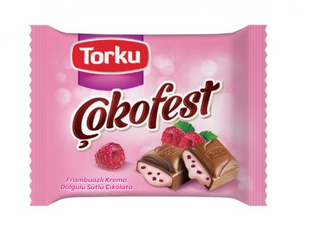 Torku Çokofest Frambuazlı Çikolatalı 60 Gr x 6 Adet