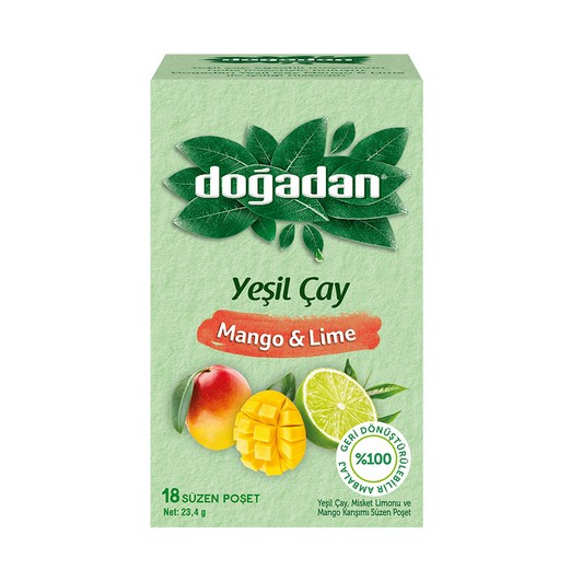 Doğadan Yeşil Çay Mango Lime 30,6 gr
