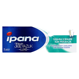 İpana 3 Boyutlu Beyazlık Luxe Sigara İçenler için Ferahlık Sağlayan Diş Macunu 75 ml
