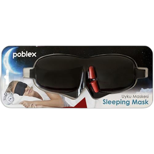 Poblex 3D Uyku Maskesi Kırmızı + Kulak Tıkacı