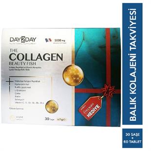 Day2Day The Collagen Beauty Fish 30 Saşe + The Collagen Beauty Elastin 500 mg 60 Tablet Hediye