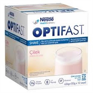 Optifast Çilek Aromalı Milk Shake 53 gr x 12 Saşe