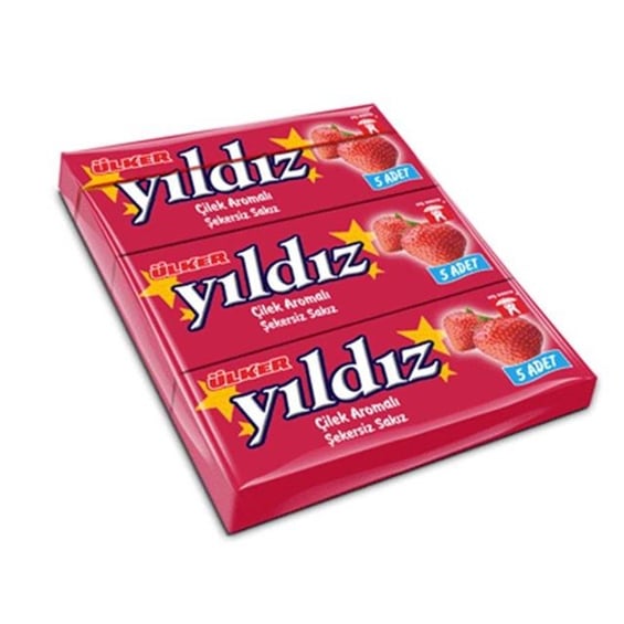 Ülker Yıldız Çilek Aromalı Sakız 3'lü